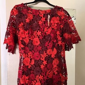 Anthropologie BRIGITTE EMBROIDERED MIDI DRESS